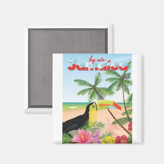 Jamaika-Strandposter Magnet (Vorderseite/Rückseite)