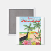 Jamaika-Strandposter Magnet (Vorderseite/Rückseite)