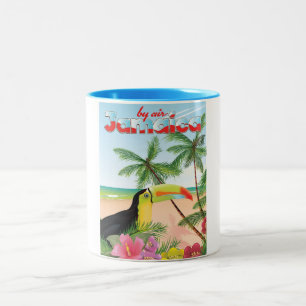 Jamaika-Strandposter Zweifarbige Tasse