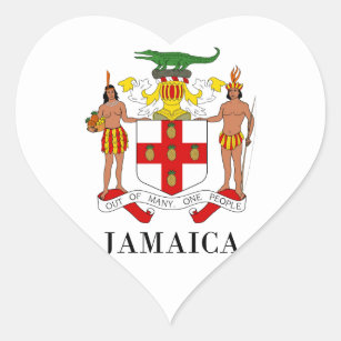 JAMAIKA - Symbol/Wappen/Flagge/Farben/Emblem Herz-Aufkleber