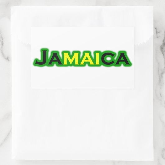 Jamaika (Text) Rechteckiger Aufkleber (Tasche)