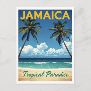 Jamaika Tropisches Paradies Vintage Strand Reise Postkarte