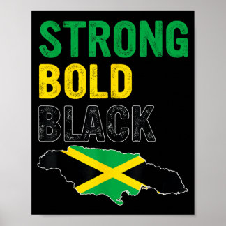 Jamaika Unabhängigkeitstag Strong Bold Black Poster