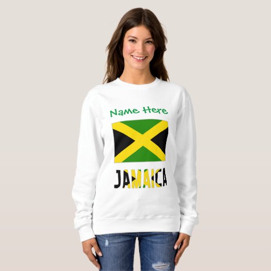 Jamaika und Jamaika fahnen grüne Personalisierung Sweatshirt (Vorne ganz)