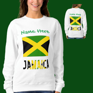 Jamaika und jamaikanische Flagge Grüne Personalisi Sweatshirt