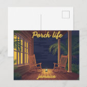 Jamaika Veranda Leben Abend Postkarte (Vorne/Hinten)