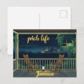 Jamaika Veranda Leben Abend Postkarte (Vorne/Hinten)