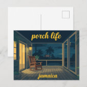 Jamaika Veranda Leben Abend Postkarte (Vorne/Hinten)