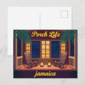 Jamaika Veranda Leben Abend Postkarte (Vorne/Hinten)