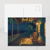 Jamaika Veranda Leben Abend  Postkarte (Vorne/Hinten)