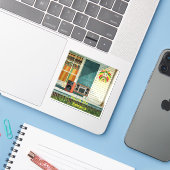 Jamaika Veranda Leben  Aufkleber (Laptop mit iPhone)