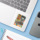 Jamaika Veranda Leben  Aufkleber (Laptop mit iPhone)
