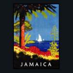 Jamaika Vintag Retro Art Deco Reiseplaner Poster<br><div class="desc">Ein hochwertiger Art Deco Reproduktionsdruck zeichnet sich durch die herrliche tropische Landschaft Jamaikas aus. Digital renoviert, um die Originalfarben noch besser herauszubringen und so viele Unvollkommenheiten wie möglich zu beheben. Bitte passen Sie die Postergröße, Textur, Rahmen und/oder Rahmen an, um Ihren Geschmack zu Anzug zu bringen.</div>