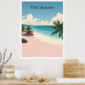 Jamaika Vintage-Reiseillustration Poster (Küche)