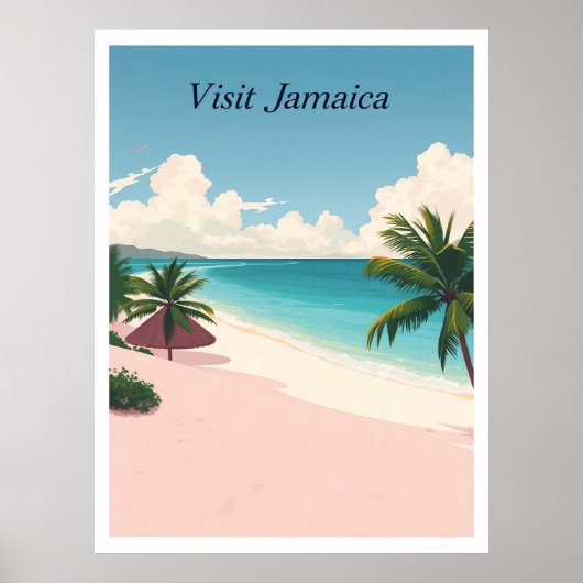 Jamaika Vintage-Reiseillustration Poster (Vorne)