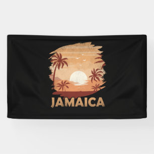 Jamaika Vintage Sonnenuntergang Szene Grafik Banner