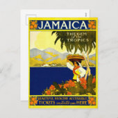 Jamaika, Vintage Travel Poster Feiertagspostkarte (Vorne/Hinten)