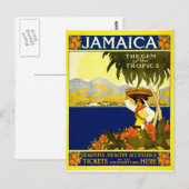 Jamaika, Vintage Travel Poster Postkarte (Vorne/Hinten)