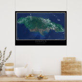 Jamaika von Space Satellite Map Poster (Küche)