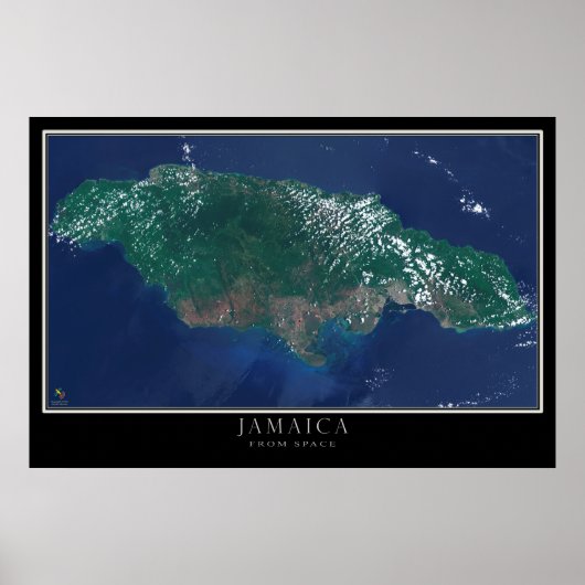 Jamaika von Space Satellite Map Poster (Vorne)