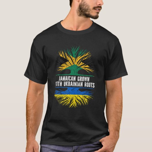 Jamaika wächst mit ukrainischen Roots Jamaika Ukra T-Shirt (Vorderseite)