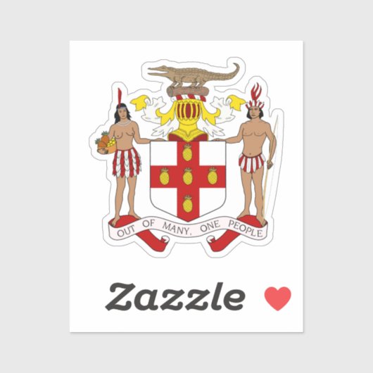 Jamaika-Wappen Aufkleber (Blatt)
