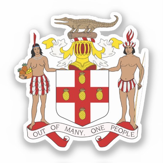 Jamaika-Wappen Aufkleber (Vorderseite)