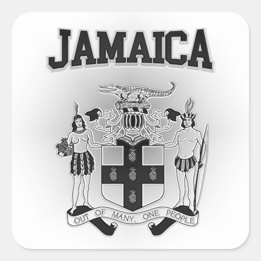 Jamaika-Wappen Quadratischer Aufkleber (Vorderseite)