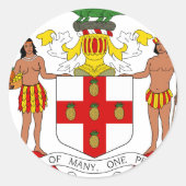 Jamaika-Wappen Runder Aufkleber (Vorderseite)