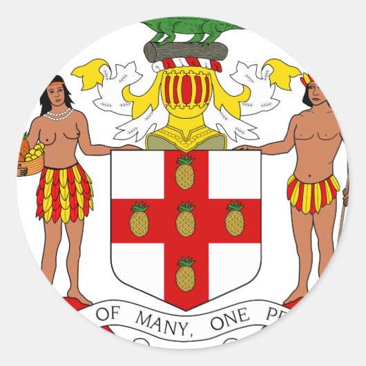 Jamaika-Wappen Runder Aufkleber (Vorderseite)