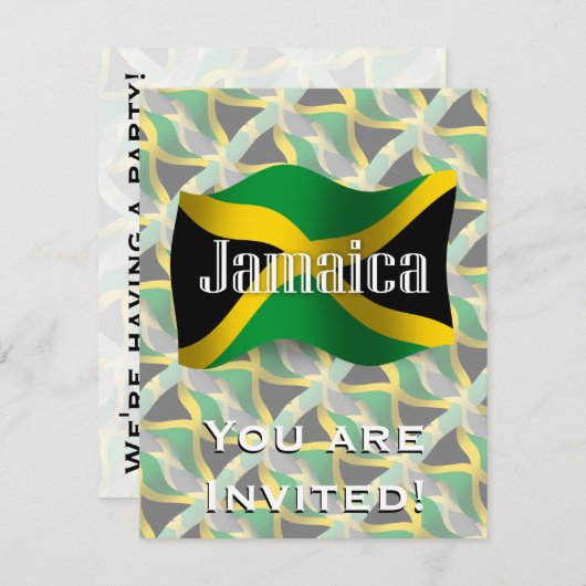 Jamaika-Wave-Flagge Einladung (Vorne/Hinten)