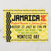JAMAIKA Zielort Einladung Metallisches Gold (Vorne/Hinten)