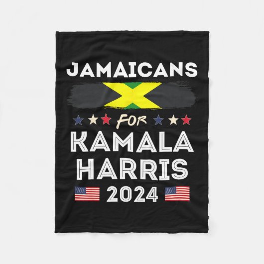 Jamaikaner für Kamala Harris 2024 Jamaika Flaggenp Fleecedecke (Vorderseite)