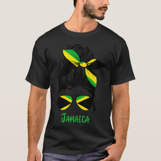 Jamaikanerin Jamaica-Mädchen Jamaica-Flagge T-Shirt