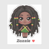 Jamaikanerin mit Dreadlocks Aufkleber (Blatt)