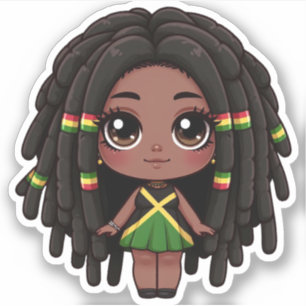 Jamaikanerin mit Dreadlocks Aufkleber