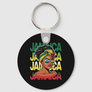 Jamaikanerin Schwarze Frau Melanin Mädchen Afro Ha Schlüsselanhänger