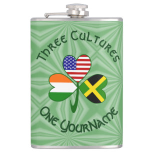 Jamaikanisch Irisch Amerikanischer Kleeblatt Perso Flachmann