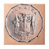 Jamaikanische 1 Cent-Münze Fliese (Vorderseite)