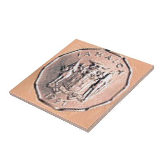 Jamaikanische 1 Cent-Münze Fliese (Seite)