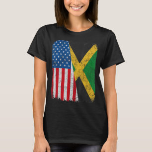 Jamaikanische amerikanische Flagge Halbe USA Jamai T-Shirt