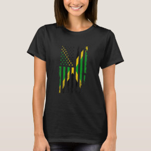 Jamaikanische amerikanische Flagge Jamaika gebeute T-Shirt