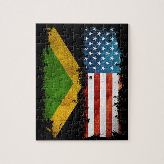 Jamaikanische amerikanische Flagge Jamaika USA Puzzle (Vertikal)