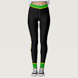 Jamaikanische Flag-Farben: Vertikale Text-Down-Leg Leggings