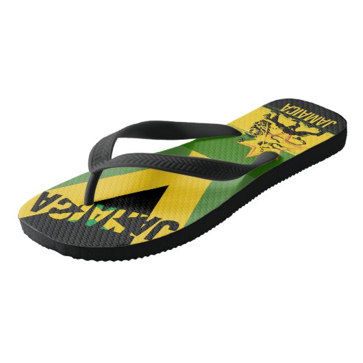jamaikanische Flag Flip Flops Badesandalen (Schrägansicht)