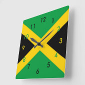 jamaikanische Flag-Uhr Quadratische Wanduhr (Winkel)
