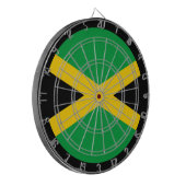 Jamaikanische Flagge Dartboard & Jamaika / Spielbr Dartscheibe (Vorderseite Links)