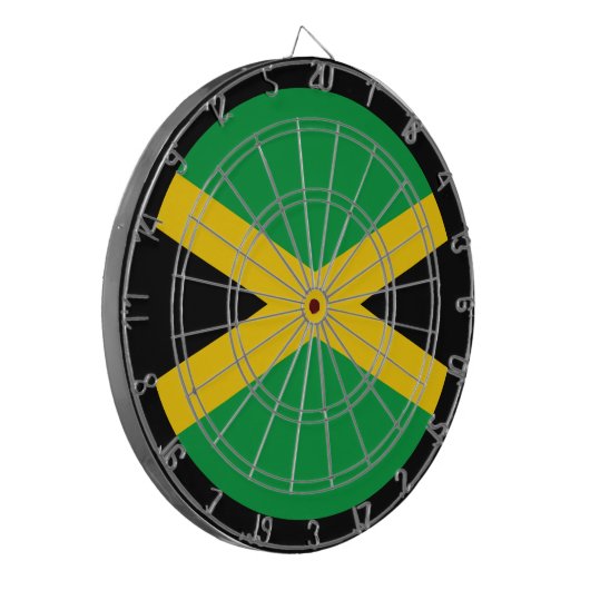 Jamaikanische Flagge Dartboard & Jamaika / Spielbr Dartscheibe (Vorderseite Links)