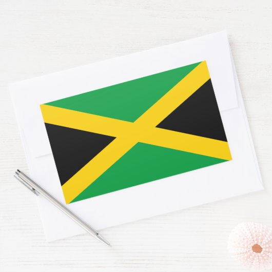 jamaikanische Flagge, Flagge Jamaikas Rechteckiger Aufkleber (Umschlag)