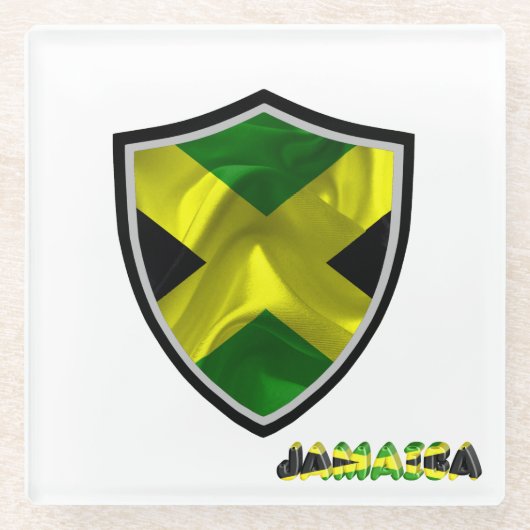 jamaikanische Flagge Glasuntersetzer (Vorderseite)